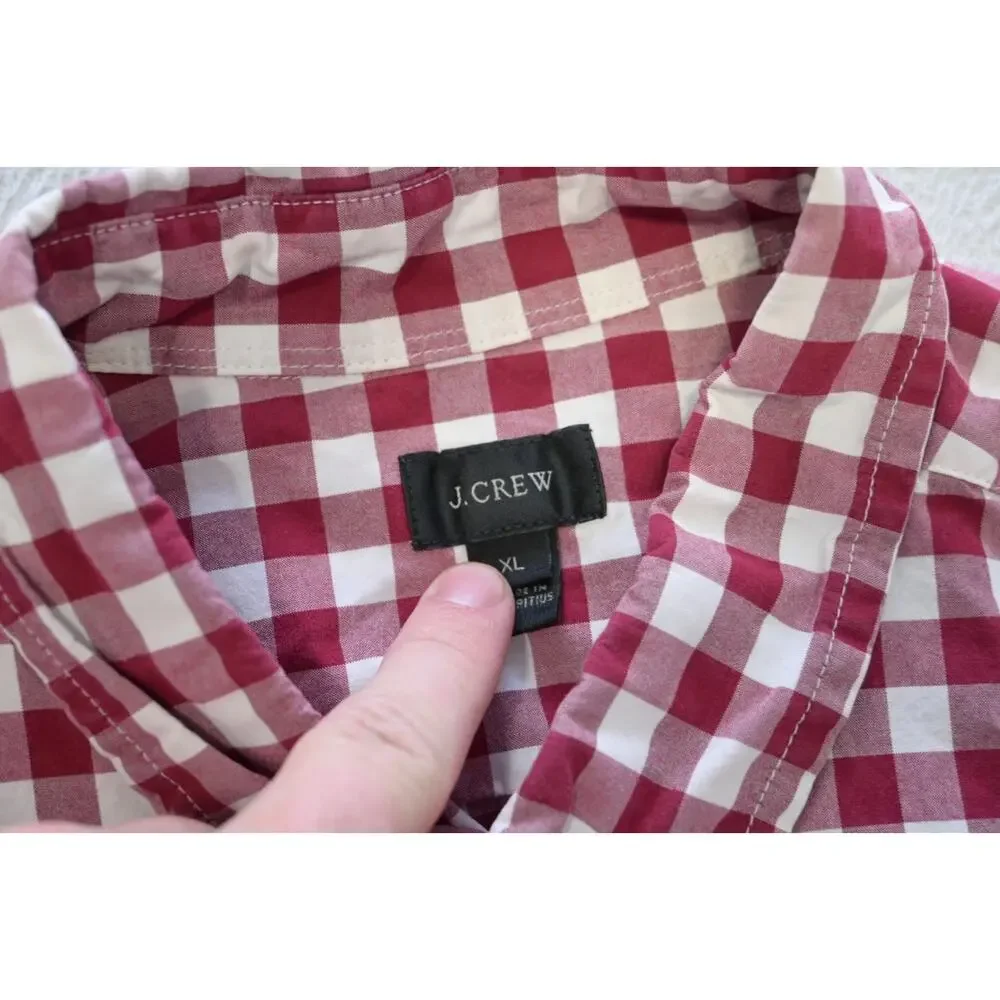 J Crew Dress Shirt Casual Plaid‎ Long Sleeve Button Up Mens Size XL